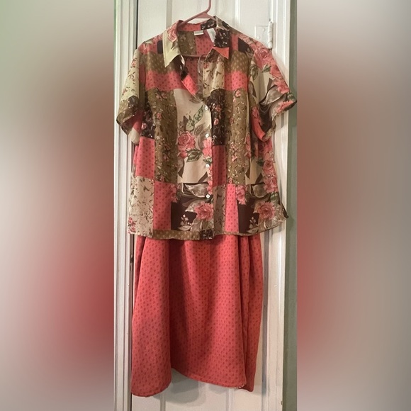 Vintage Floral Patchwork Two-Piece Set Size 16W - Picture 3 of 14